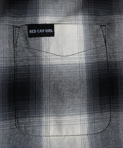 Red Cap Girl（レッドキャプガール）の「【a-r】〔RedCapGirl/レッドキャップガール〕バックイラスト刺繍 オンブレチェック バルーンスリーブ シャツ 長袖（シャツ/ブラウス・レディース・マルチ/ブラック/ブルー/ホワイト/ブラック系その他/ホワイト系その他/ブラウン/ベージュ・LARGE/MEDIUM/X-LARGE）」の10枚目の写真