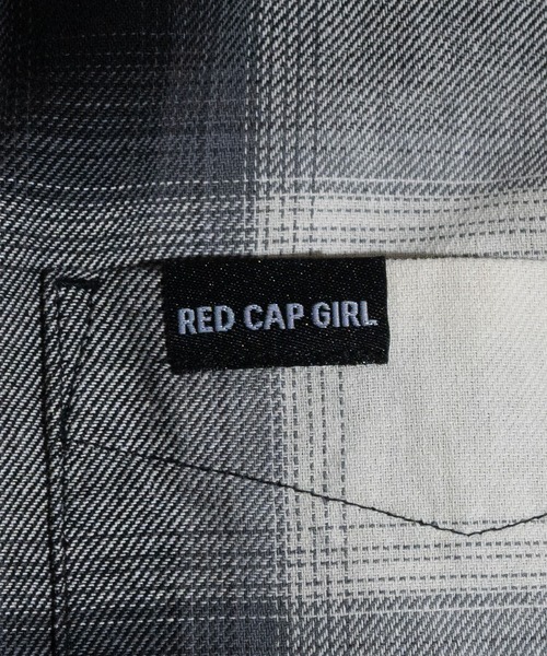 Red Cap Girl（レッドキャプガール）の「【a-r】〔RedCapGirl/レッドキャップガール〕バックイラスト刺繍 オンブレチェック バルーンスリーブ シャツ 長袖（シャツ/ブラウス・レディース・マルチ/ブラック/ブルー/ホワイト/ブラック系その他/ホワイト系その他/ブラウン/ベージュ・LARGE/MEDIUM/X-LARGE）」の11枚目の写真