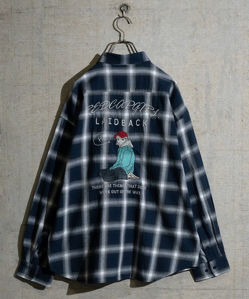 Red Cap Girl（レッドキャプガール）の「【a-r】〔RedCapGirl/レッドキャップガール〕バックイラスト刺繍 オンブレチェック バルーンスリーブ シャツ 長袖（シャツ/ブラウス・レディース・マルチ/ブラック/ブルー/ホワイト/ブラック系その他/ホワイト系その他/ブラウン/ベージュ・LARGE/MEDIUM/X-LARGE）」の16枚目の写真