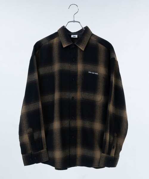 Red Cap Girl（レッドキャプガール）の「【a-r】〔RedCapGirl/レッドキャップガール〕バックイラスト刺繍 オンブレチェック バルーンスリーブ シャツ 長袖（シャツ/ブラウス・レディース・マルチ/ブラック/ブルー/ホワイト/ブラック系その他/ホワイト系その他/ブラウン/ベージュ・LARGE/MEDIUM/X-LARGE）」の19枚目の写真