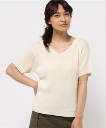 Kastane | 変形リブVプルオーバー(ニット/セーター)