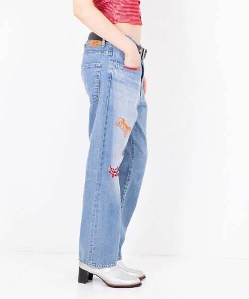 超美品 ヒステリックグラマー HYS LOGO刺繍 ストレートデニム ジーンズ HYSTERIC GLAMOUR（ヒステリックグラマー）の「HYS LOGO刺繍