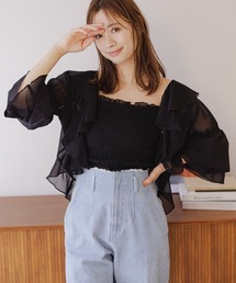 mysty woman | シフォンカーデ×ビスチェSET　104483(シャツ/ブラウス)