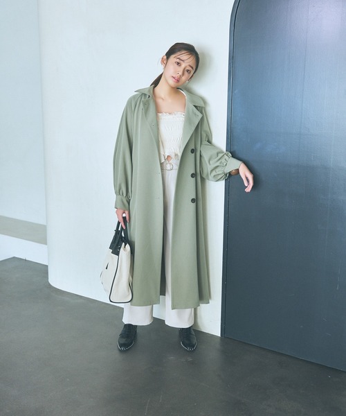 mysty woman（ミスティウーマン）の「シフォンカーデ×ビスチェSET　104483（シャツ/ブラウス・レディース・オフホワイト/モカ/ライトイエロー/ブラック・FREE）」の7枚目の写真