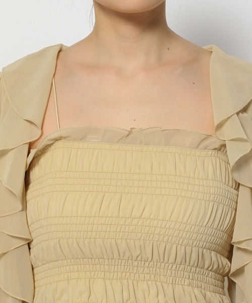 mysty woman（ミスティウーマン）の「シフォンカーデ×ビスチェSET　104483（シャツ/ブラウス・レディース・オフホワイト/モカ/ライトイエロー/ブラック・FREE）」の13枚目の写真