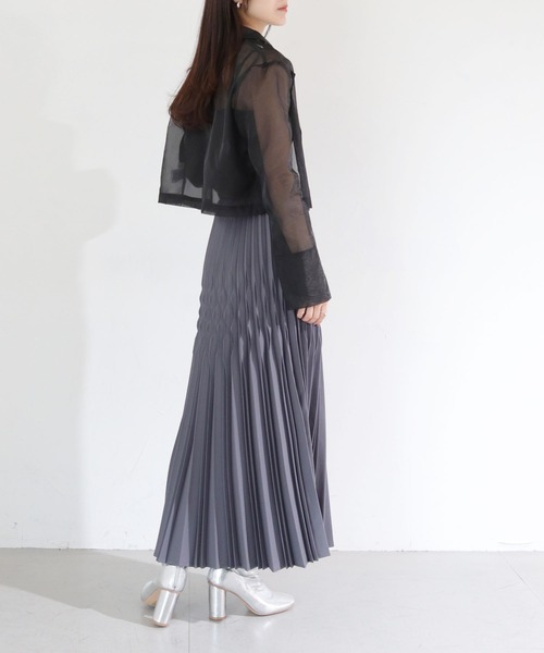 cheriella（シェリエラ）の「【cheriella】WEB限定袖スリットオーガンジージャケット（テーラードジャケット・レディース・アイボリー/ブラック・M）」の20枚目の写真