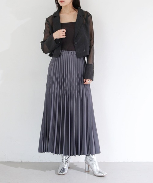 cheriella（シェリエラ）の「【cheriella】WEB限定袖スリットオーガンジージャケット（テーラードジャケット・レディース・アイボリー/ブラック・M）」の19枚目の写真