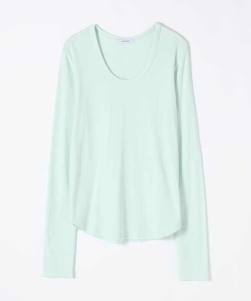 JEANASIS(ジーナシス)の「スムーステレコUネックLS TEE/103372(Tシャツ/カットソー・レディース・ブラック/ブラック系その他/ホワイト/チャコールグレー/ブラウン/グリーン系その他・FREE)」の6枚目の写真