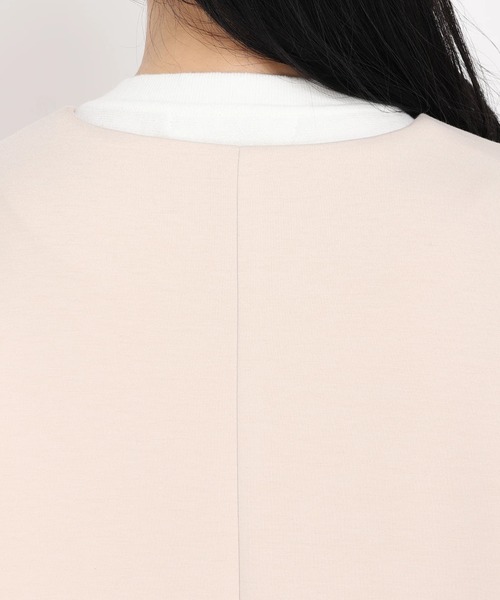 STRAWBERRY-FIELDS（ストロベリーフィールズ）の「コート（ノーカラーコート・レディース・グレー/ベージュ・2）」の8枚目の写真