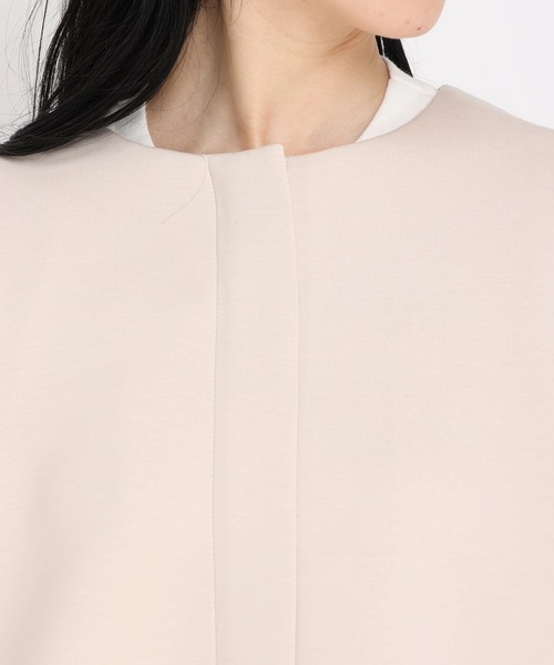 STRAWBERRY-FIELDS（ストロベリーフィールズ）の「コート（ノーカラーコート・レディース・グレー/ベージュ・2）」の7枚目の写真