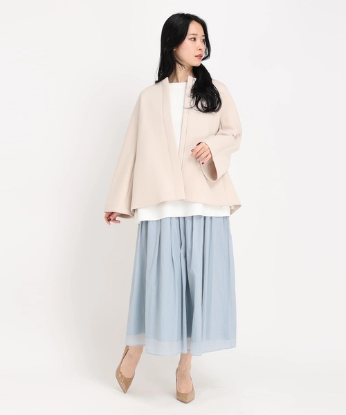 STRAWBERRY-FIELDS（ストロベリーフィールズ）の「コート（ノーカラーコート・レディース・グレー/ベージュ・2）」の12枚目の写真