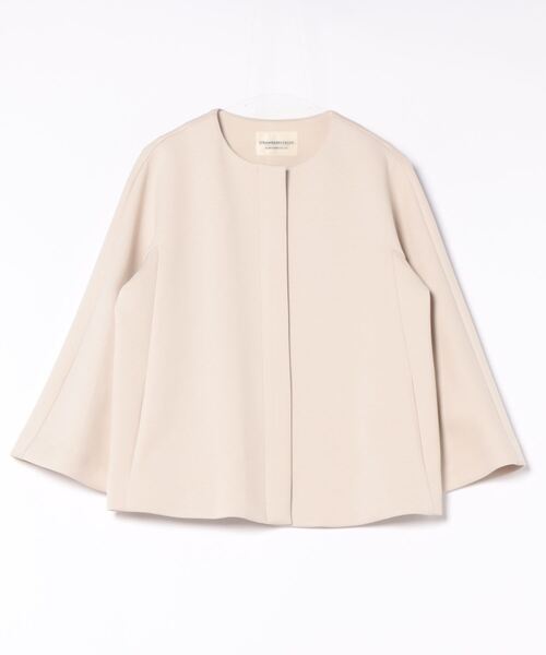 STRAWBERRY-FIELDS（ストロベリーフィールズ）の「コート（ノーカラーコート・レディース・グレー/ベージュ・2）」の14枚目の写真