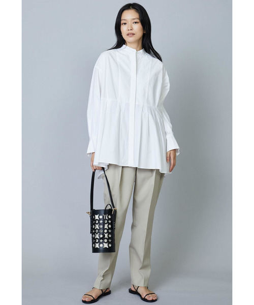 1er Arrondissement（プルミエアロンディスモン）の「ポリエステルウールドスキン タックパンツ（その他パンツ・レディース・ブラック/ベージュ・38/36）」の20枚目の写真