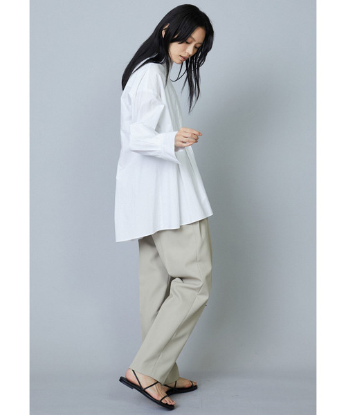 1er Arrondissement（プルミエアロンディスモン）の「ポリエステルウールドスキン タックパンツ（その他パンツ・レディース・ブラック/ベージュ・38/36）」の22枚目の写真