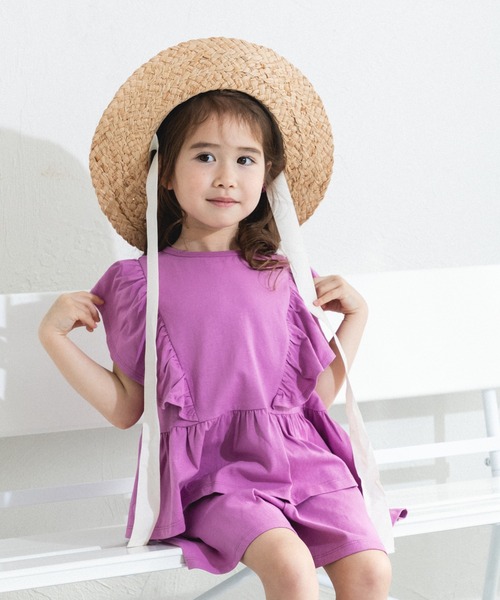 pairmanon（ペアマノン）の「ティアード見え フリルセットアップ（セットアップ・キッズ・ブラック/ピンク/パープル/イエロー系その他・130/110/90/150/120/140/100）」の3枚目の写真