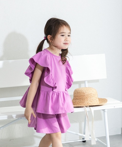 pairmanon（ペアマノン）の「ティアード見え フリルセットアップ（セットアップ・キッズ・ブラック/ピンク/パープル/イエロー系その他・130/110/90/150/120/140/100）」の10枚目の写真