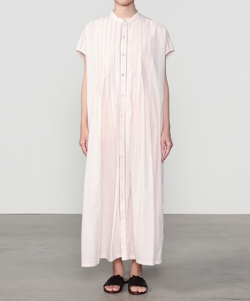 Bshop（ビショップ）の「INDIA INDUSTRY | ピンタックシャツワンピース WOMEN（シャツワンピース・レディース・ブラック/ピンク/オフホワイト・1）」の8枚目の写真