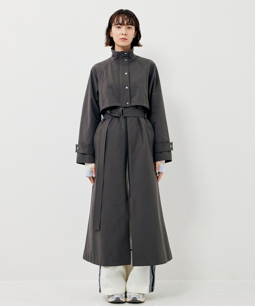 ダークグレー トレンチコート S/M エアリートッパートレンチコート｜OUTER｜レディース