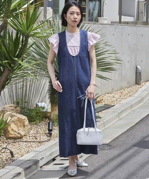 Firsthand(ファーストハンド)の「Firsthand/ファーストハンド 2WAY配色ステッチデニムワンピース(ワンピース・レディース・ブラック/ネイビー・FREE)」の21枚目の写真