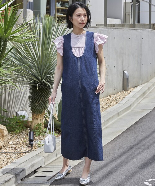 Firsthand(ファーストハンド)の「Firsthand/ファーストハンド 2WAY配色ステッチデニムワンピース(ワンピース・レディース・ブラック/ネイビー・FREE)」の22枚目の写真