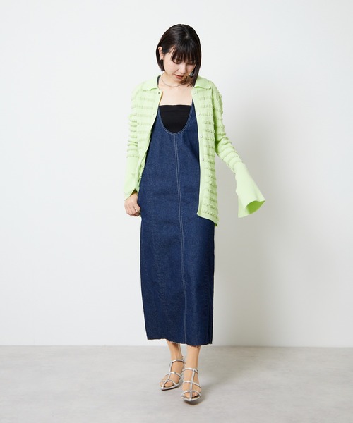 Firsthand(ファーストハンド)の「Firsthand/ファーストハンド 2WAY配色ステッチデニムワンピース(ワンピース・レディース・ブラック/ネイビー・FREE)」の3枚目の写真