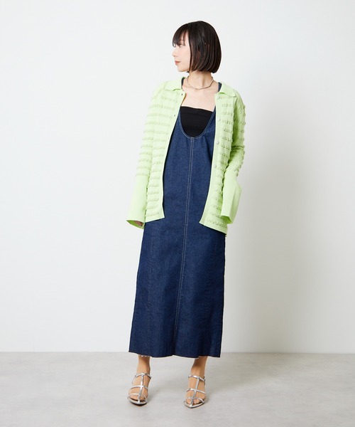 Firsthand(ファーストハンド)の「Firsthand/ファーストハンド 2WAY配色ステッチデニムワンピース(ワンピース・レディース・ブラック/ネイビー・FREE)」の9枚目の写真