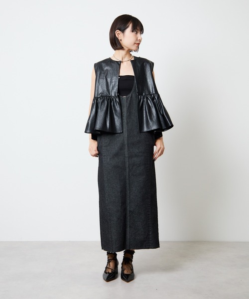 Firsthand(ファーストハンド)の「Firsthand/ファーストハンド 2WAY配色ステッチデニムワンピース(ワンピース・レディース・ブラック/ネイビー・FREE)」の10枚目の写真