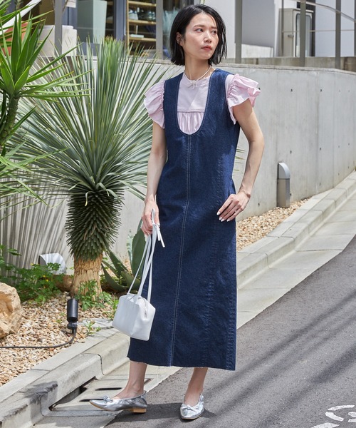 Firsthand(ファーストハンド)の「Firsthand/ファーストハンド 2WAY配色ステッチデニムワンピース(ワンピース・レディース・ブラック/ネイビー・FREE)」の18枚目の写真