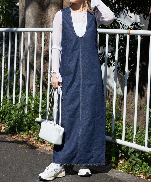 Firsthand(ファーストハンド)の「Firsthand/ファーストハンド 2WAY配色ステッチデニムワンピース(ワンピース・レディース・ブラック/ネイビー・FREE)」の20枚目の写真