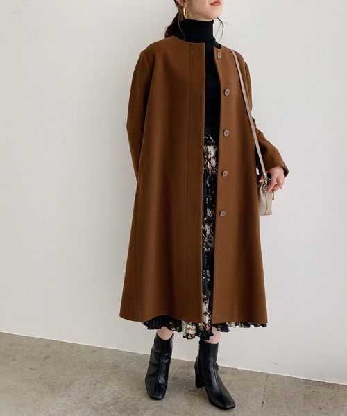 セール/ブランド古着】ノーカラーコート（ノーカラーコート  
