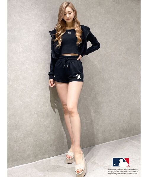 GYDA MLB ショートスウェットパーカーパンツTシャツ　セット売り ジェイダ GYDA GYDA［MLB］ショートパーカー （BLK