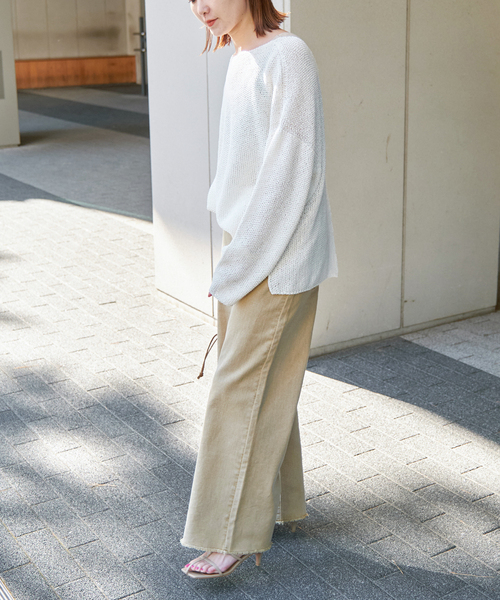 Spick & Span(スピックアンドスパン)の「ガーメントダイルーズフィットパンツ(その他パンツ・レディース・ホワイト/ベージュ・36/34/40/38)」の17枚目の写真