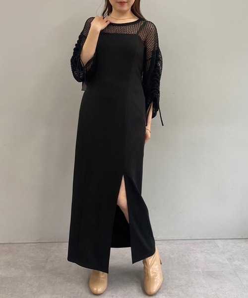 one after another NICE CLAUP(ワンアフターアナザーナイスクラップ)の「メッシュニットトップス【ZOZO限定商品】(Tシャツ/カットソー・レディース・ブラック/グレイッシュベージュ/ナチュラル・FREE)」の15枚目の写真