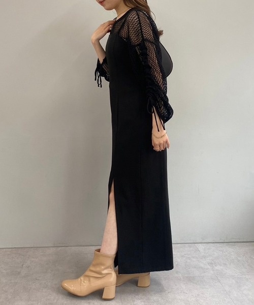 one after another NICE CLAUP(ワンアフターアナザーナイスクラップ)の「メッシュニットトップス【ZOZO限定商品】(Tシャツ/カットソー・レディース・ブラック/グレイッシュベージュ/ナチュラル・FREE)」の16枚目の写真