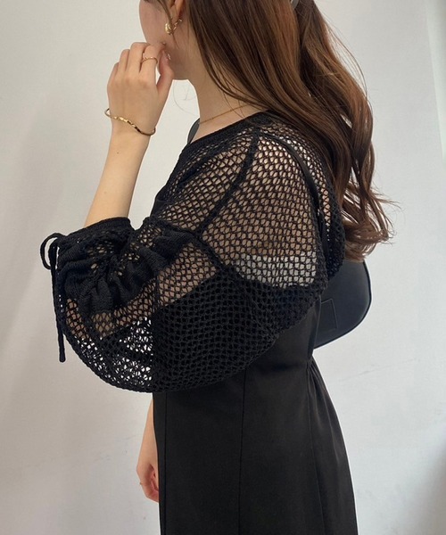 one after another NICE CLAUP(ワンアフターアナザーナイスクラップ)の「メッシュニットトップス【ZOZO限定商品】(Tシャツ/カットソー・レディース・ブラック/グレイッシュベージュ/ナチュラル・FREE)」の19枚目の写真