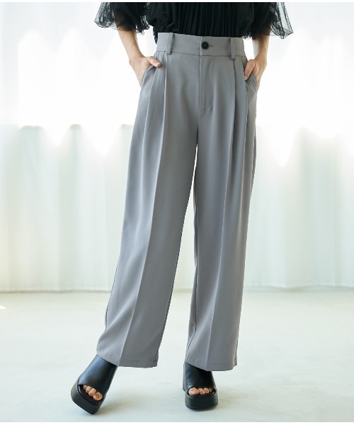 mysty woman（ミスティウーマン）の「［追加1］ビシルエットテーパードパンツ 111385（スラックス・レディース・グレー/ブラック/アイボリー/ライトグリーン・SMALL/MEDIUM）」の4枚目の写真