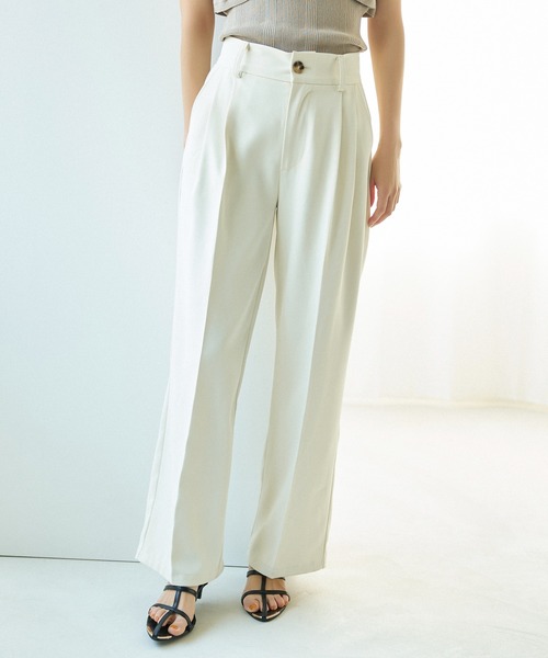 mysty woman（ミスティウーマン）の「［追加1］ビシルエットテーパードパンツ 111385（スラックス・レディース・グレー/ブラック/アイボリー/ライトグリーン・SMALL/MEDIUM）」の2枚目の写真