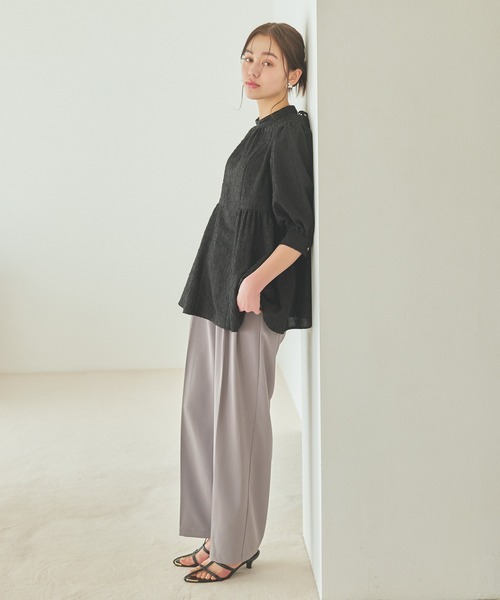 mysty woman（ミスティウーマン）の「［追加1］ビシルエットテーパードパンツ 111385（スラックス・レディース・グレー/ブラック/アイボリー/ライトグリーン・SMALL/MEDIUM）」の5枚目の写真