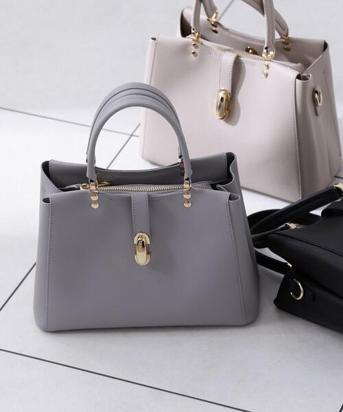 EDIT COLOGNE（エディットコロン）の「オーバルモチーフトートバッグ（トートバッグ・レディース・ブラック/グレー/ベージュ・ﾌﾘ-）」の5枚目の写真