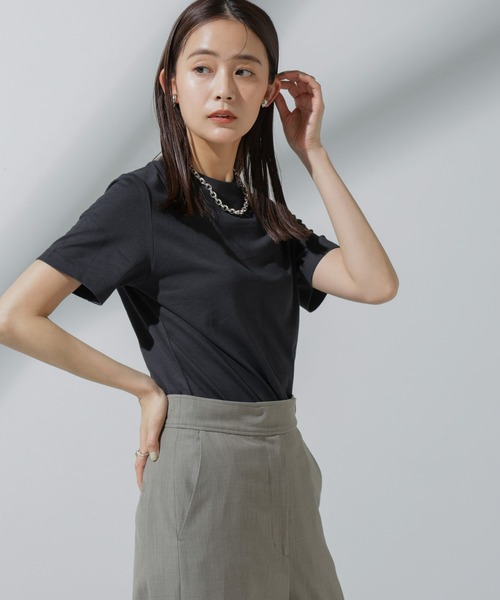 NANO universe(ナノユニバース)の「Anti Soaked(R) 汗染み防止 クルーネックTシャツ(Tシャツ/カットソー・レディース・チャコール/グレー系その他4/ホワイト/ブラック・S/M/L)」の6枚目の写真