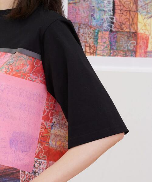 FRAPBOIS(フラボア)の「チューリップ&アンブレラT(Tシャツ/カットソー・レディース・ブラック・1)」の5枚目の写真