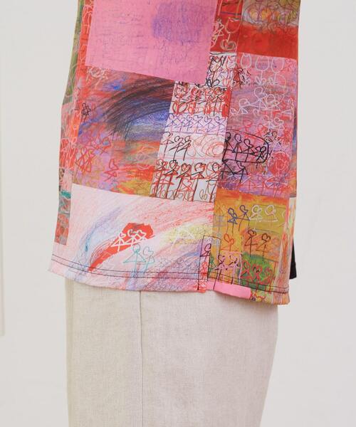 FRAPBOIS(フラボア)の「チューリップ&アンブレラT(Tシャツ/カットソー・レディース・ブラック・1)」の6枚目の写真