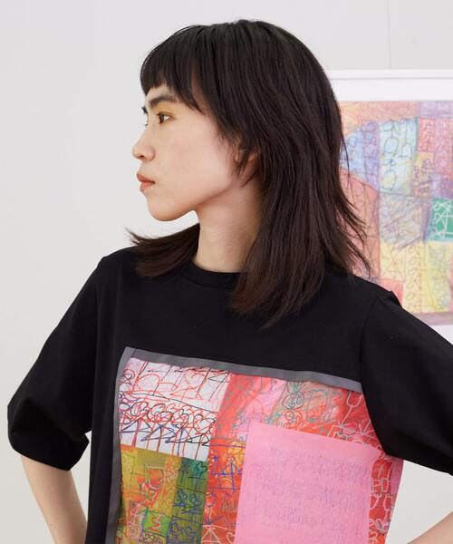 FRAPBOIS(フラボア)の「チューリップ&アンブレラT(Tシャツ/カットソー・レディース・ブラック・1)」の7枚目の写真