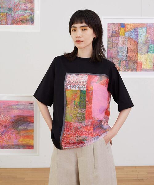 FRAPBOIS(フラボア)の「チューリップ&アンブレラT(Tシャツ/カットソー・レディース・ブラック・1)」の8枚目の写真