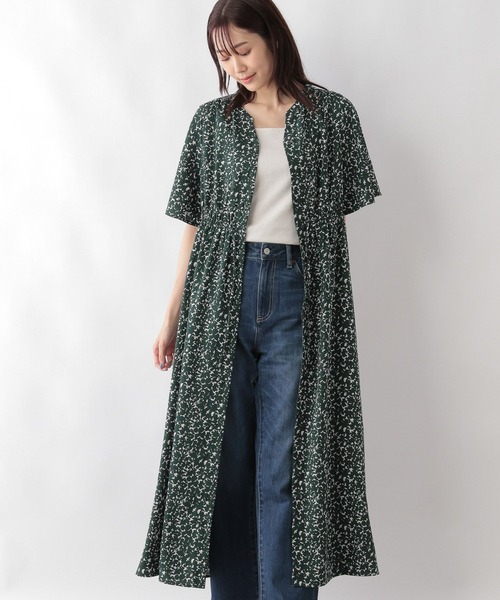 GLOBAL WORK(グローバルワーク)の「さらさらリラックスワンピース半袖/986454(ワンピース・レディース・ブラック系その他/ブルー系6/チェック/スミクロ/ネイビー系8/グリーン系8・M/L)」の3枚目の写真