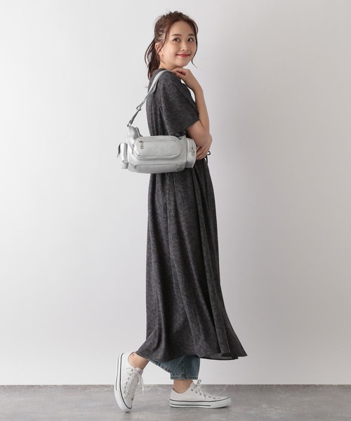 GLOBAL WORK(グローバルワーク)の「さらさらリラックスワンピース半袖/986454(ワンピース・レディース・ブラック系その他/ブルー系6/チェック/スミクロ/ネイビー系8/グリーン系8・M/L)」の16枚目の写真