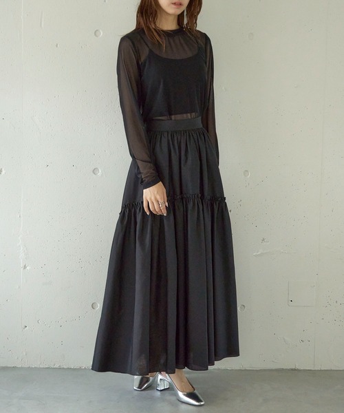 MAISON BREEZE reveur(メゾンブリーズレヴール)の「【MAISON BREEZE】Tulle sheer tops crew neck チュールシアートップス(Tシャツ/カットソー・レディース・パープル/ホワイト/グリーン/ブラック/グレー/レッド/ブラウン・FREE)」の22枚目の写真