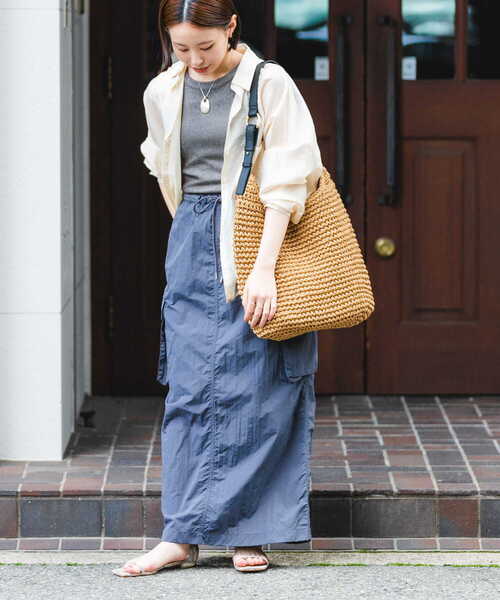 RODE SKO（ロデスコ）の「ワンハンドルペーパートートバッグ（トートバッグ・レディース・キャメル/グレー・ONE）」の9枚目の写真