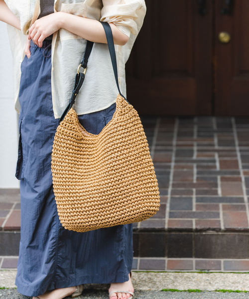 RODE SKO（ロデスコ）の「ワンハンドルペーパートートバッグ（トートバッグ・レディース・キャメル/グレー・ONE）」の10枚目の写真