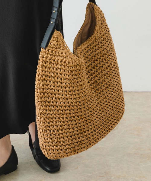 RODE SKO（ロデスコ）の「ワンハンドルペーパートートバッグ（トートバッグ・レディース・キャメル/グレー・ONE）」の16枚目の写真